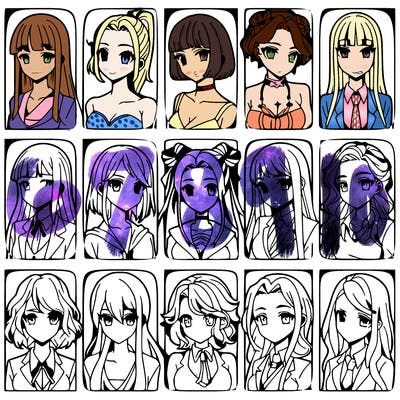 girls that look diffrent anime