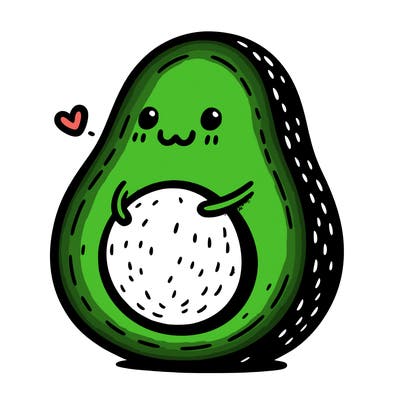 an avocado hugging an avocado
