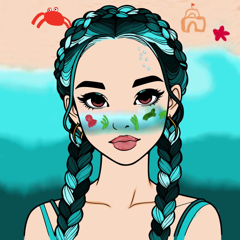 realistic girl with braids