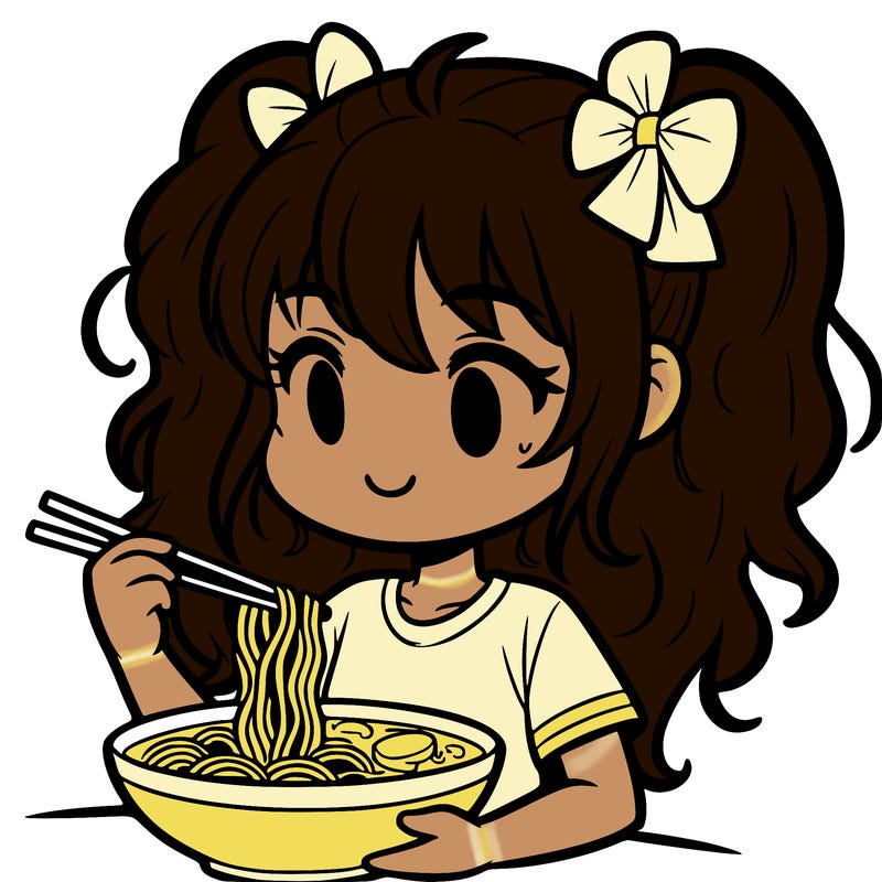 a girl eating ramen