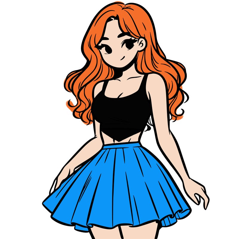 woman in a skirt and crop top
