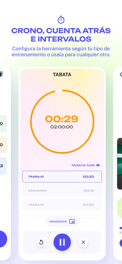 Tabata interval timer interface in the Silverback Training app