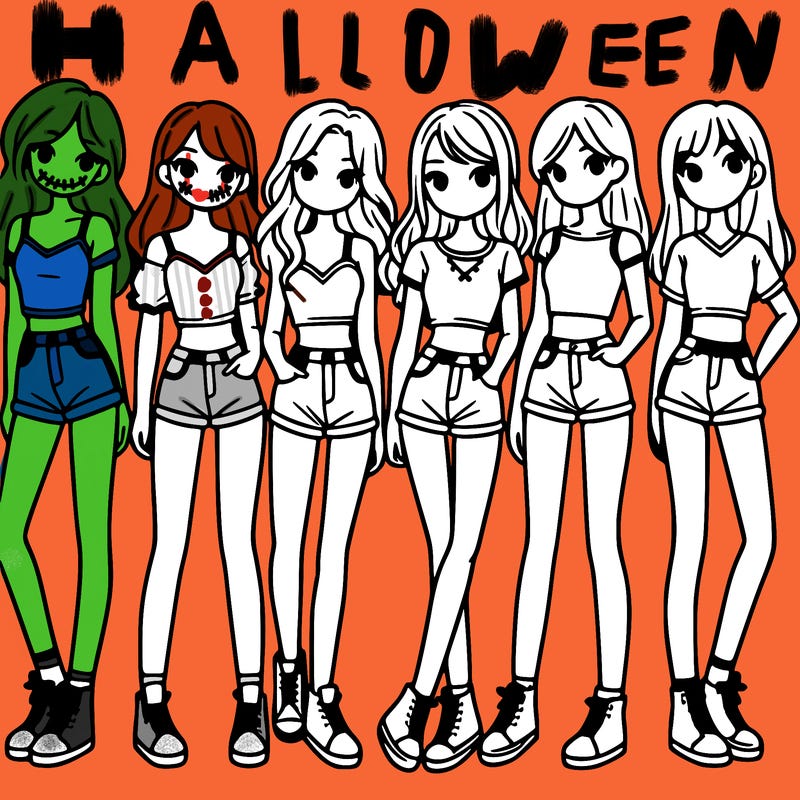 a group of girls wearing crop tops and shorts