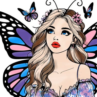 butterfly fairy realistic girl