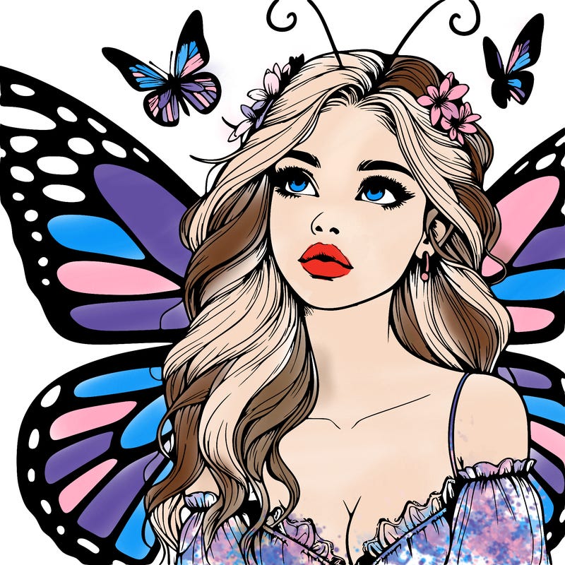 butterfly fairy realistic girl