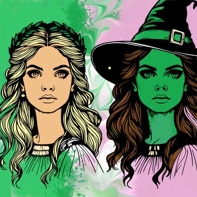 realistic witch woman