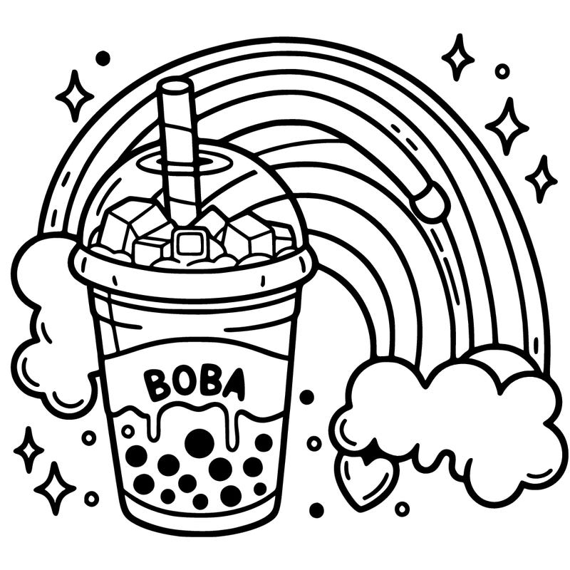 boba rainbow and ice