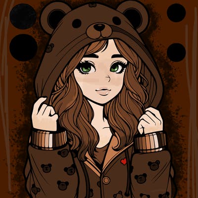 realistic girl in a animal pjs hoodie