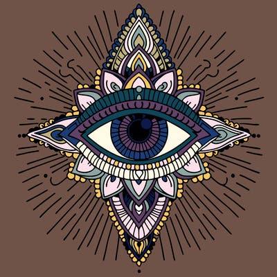 a beautiful distinguished spiritual third eye that's a serenity feely from the heart