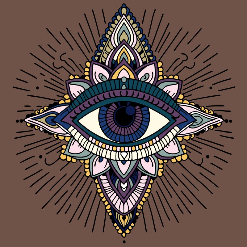a beautiful distinguished spiritual third eye that's a serenity feely from the heart
