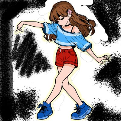 realistic girl danceing
