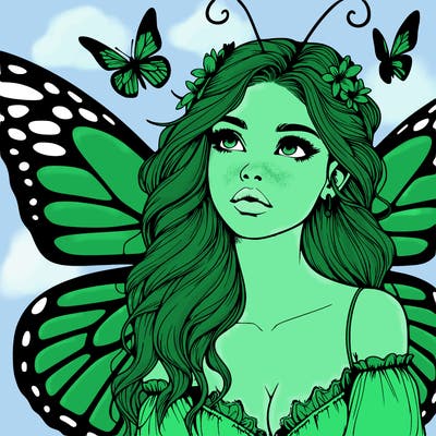 butterfly fairy realistic girl