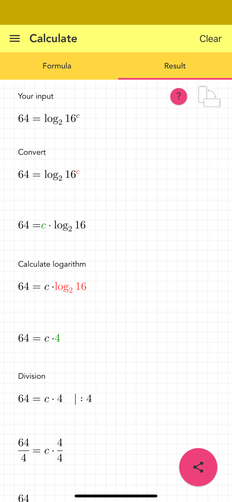 Simple Logarithm PRO - Detailed step by step logarithmic equation calculation on a digital grid background