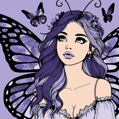 butterfly fairy realistic girl