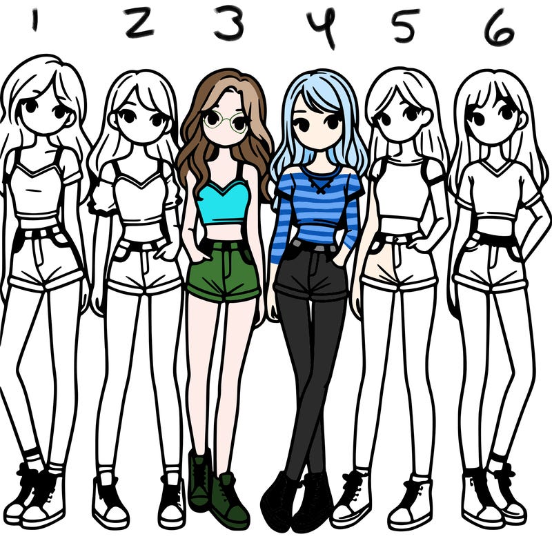 a group of girls wearing crop tops and shorts