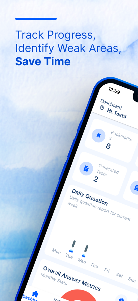 Sea Trials - USCG License Exam - Sea Trials app dashboard showing study metrics and progress for USCG license exams