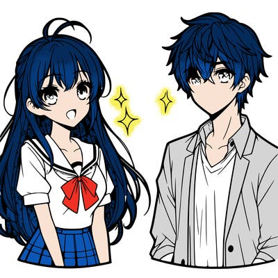 anime girl and boy together ❤️