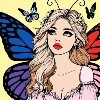 butterfly fairy realistic girl