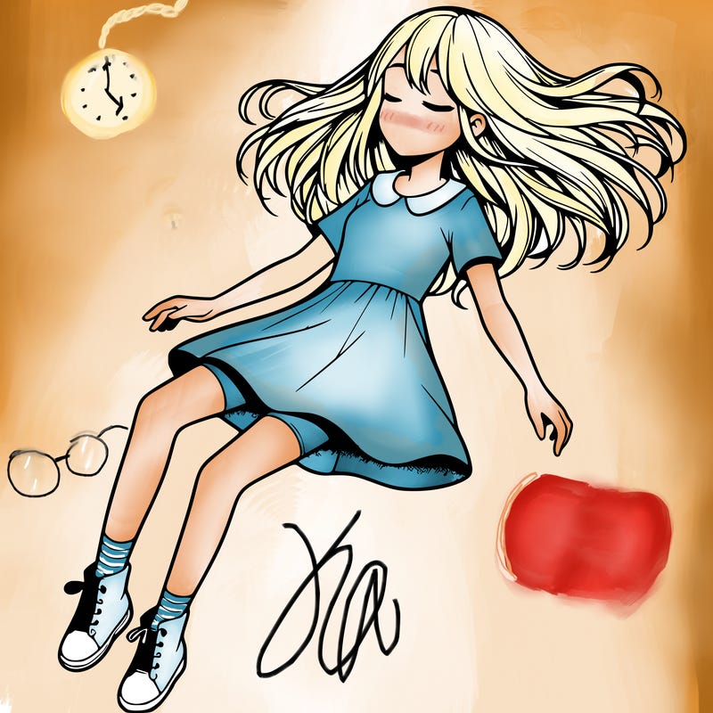 realistic girl floating