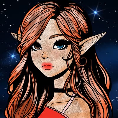 elf girl realistic dark fantasy