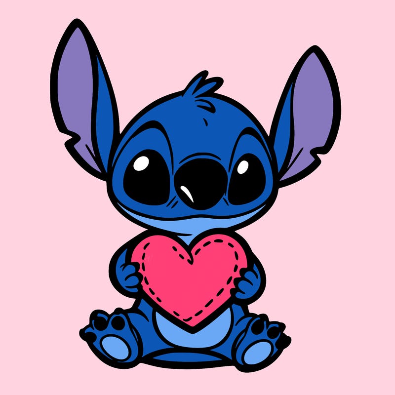 stich holding a heart
