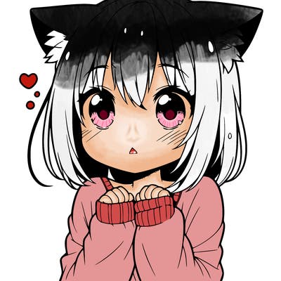 shy anime catgirl