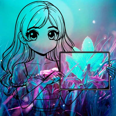 realistic pretty girl holding blank sign