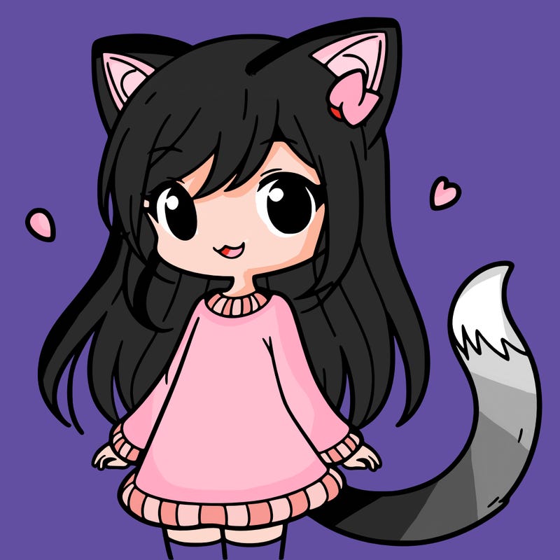 girl with cat ears and tail