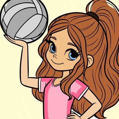 girl with a volley ball
