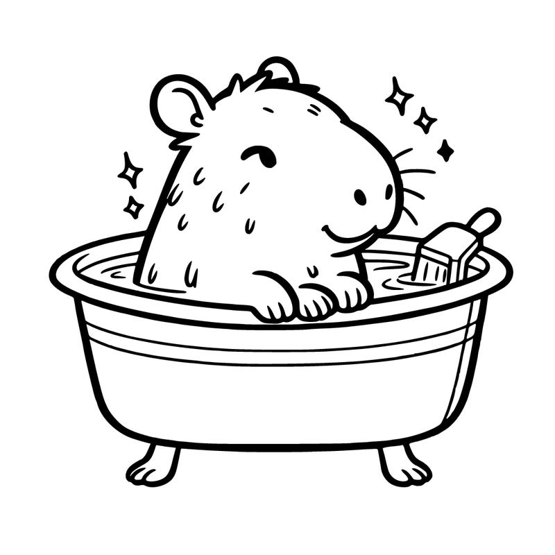 capybara in a bath tub