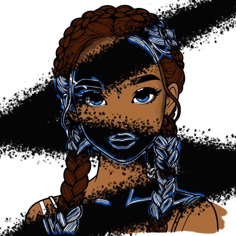 realistic girl with braids