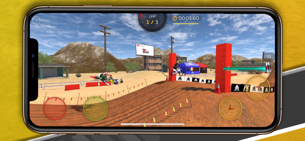 TiMX: This is Motocross - A motocross rider performing a jump on a dirt track in TiMX simulator