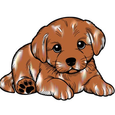 a cute realistic puppy