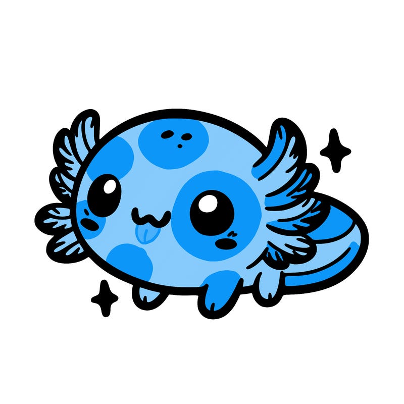 cute easy baby axolotl