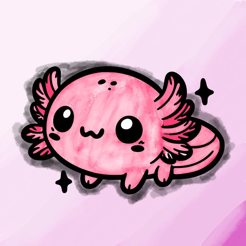 cute easy baby axolotl
