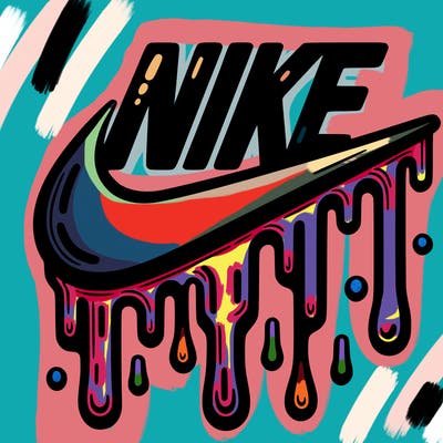 dripping nike logo