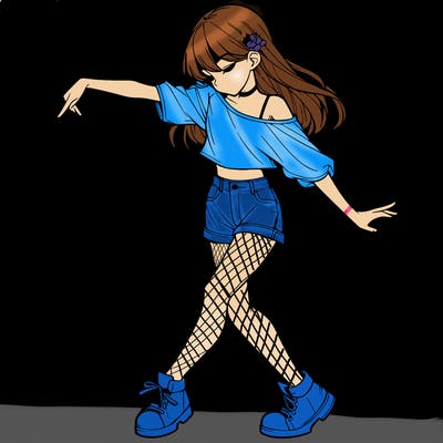 realistic girl danceing