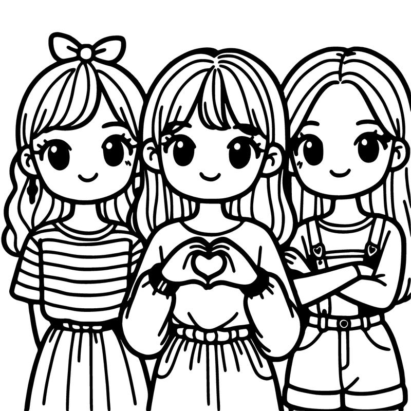 girls with heart hand