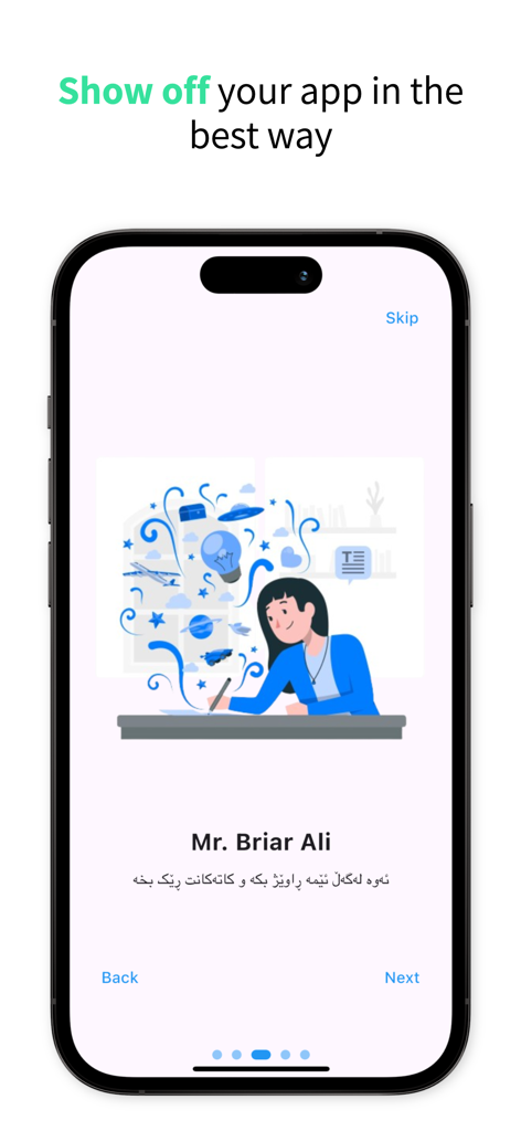 Briar Ali - Onboarding screen of the Briar Ali mathematics education app featuring an illustration of a student studying