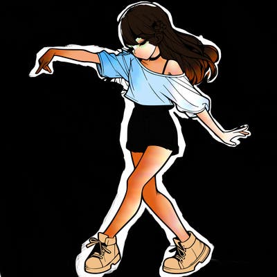 realistic girl danceing