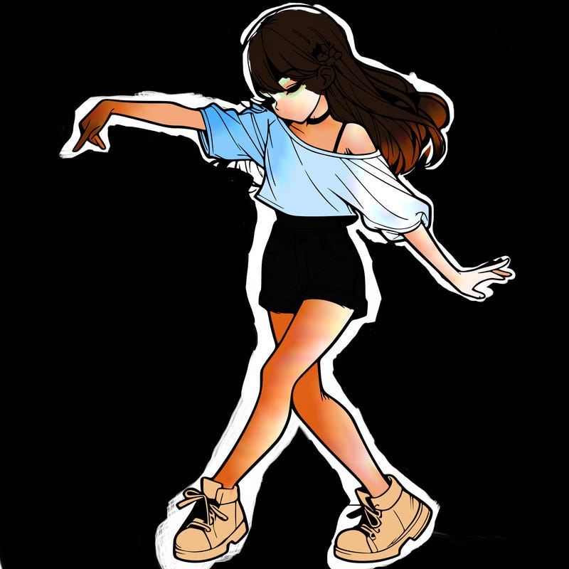 realistic girl danceing