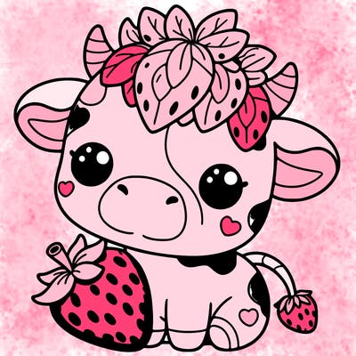 cute strawberry cow