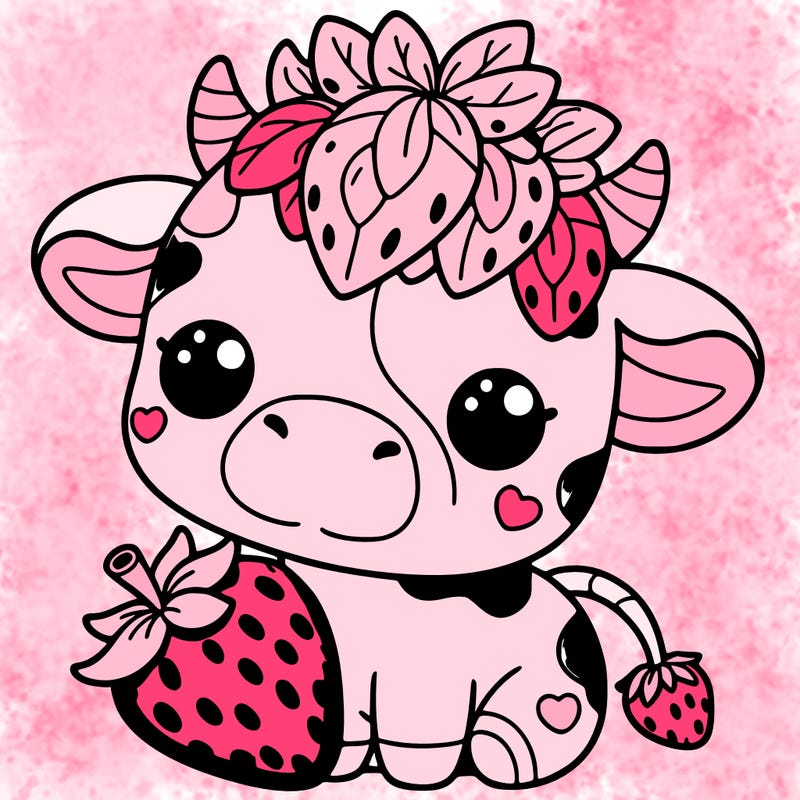 cute strawberry cow