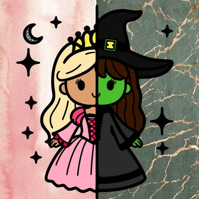 split princess and witch