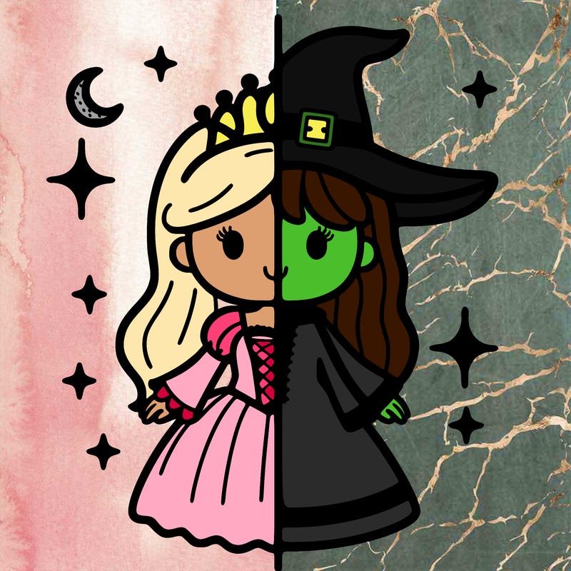 split princess and witch