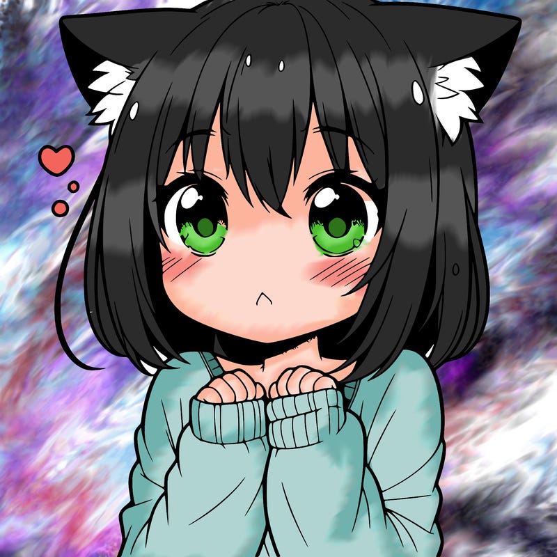 shy anime catgirl