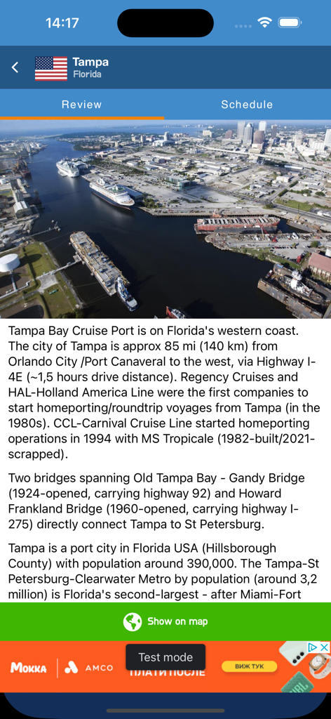 CruiseMapper - Information and aerial view of Tampa Bay Cruise Port in the CruiseMapper app