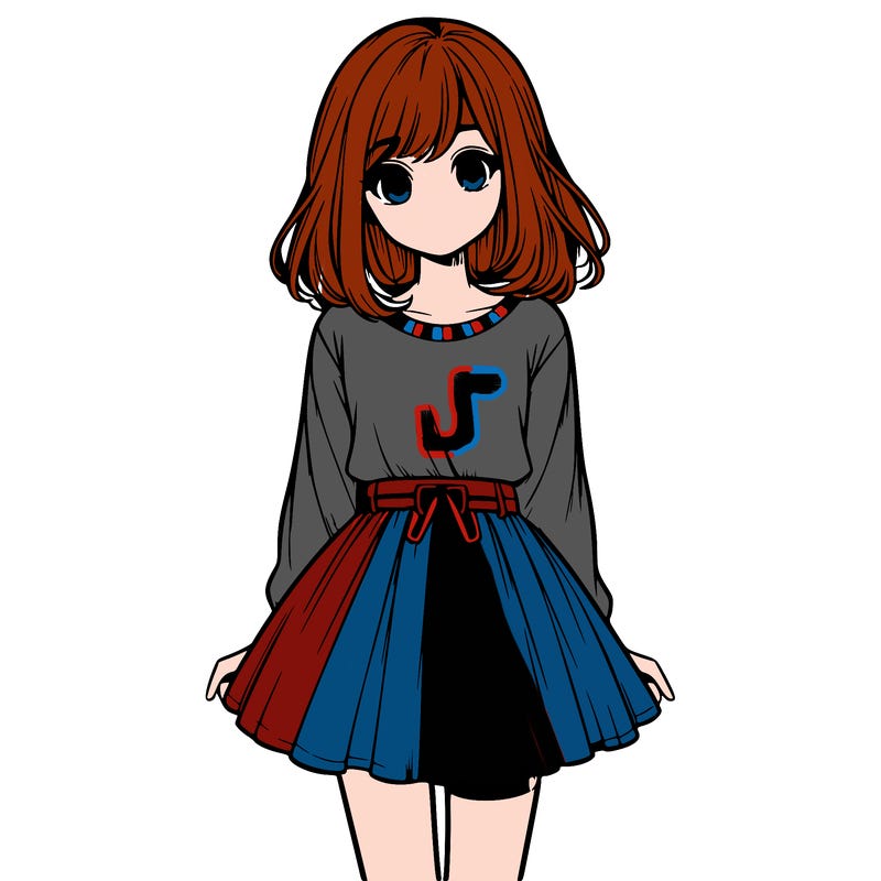 realistic girl with a skirt on