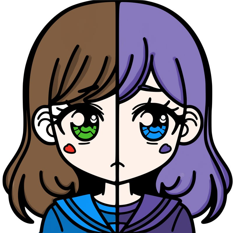 a split of a girl