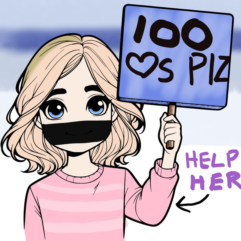 realistic girl holding up a sign